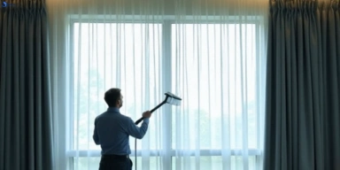 Commercial curtain steam cleaning service flinders-view hotels offices