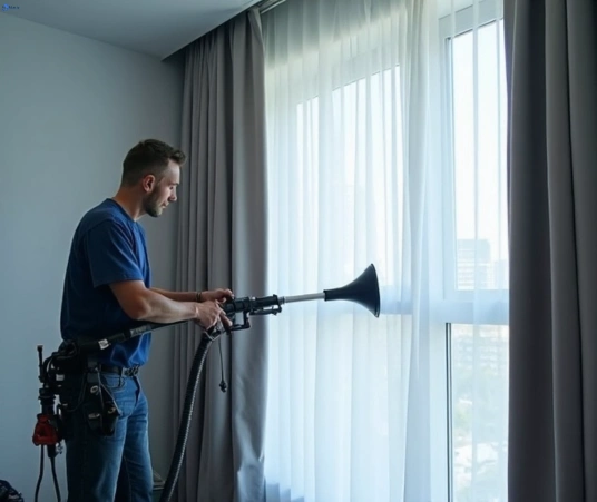 Professional commercial curtain cleaning process equipment Matty Curtain Cleaning flinders-view