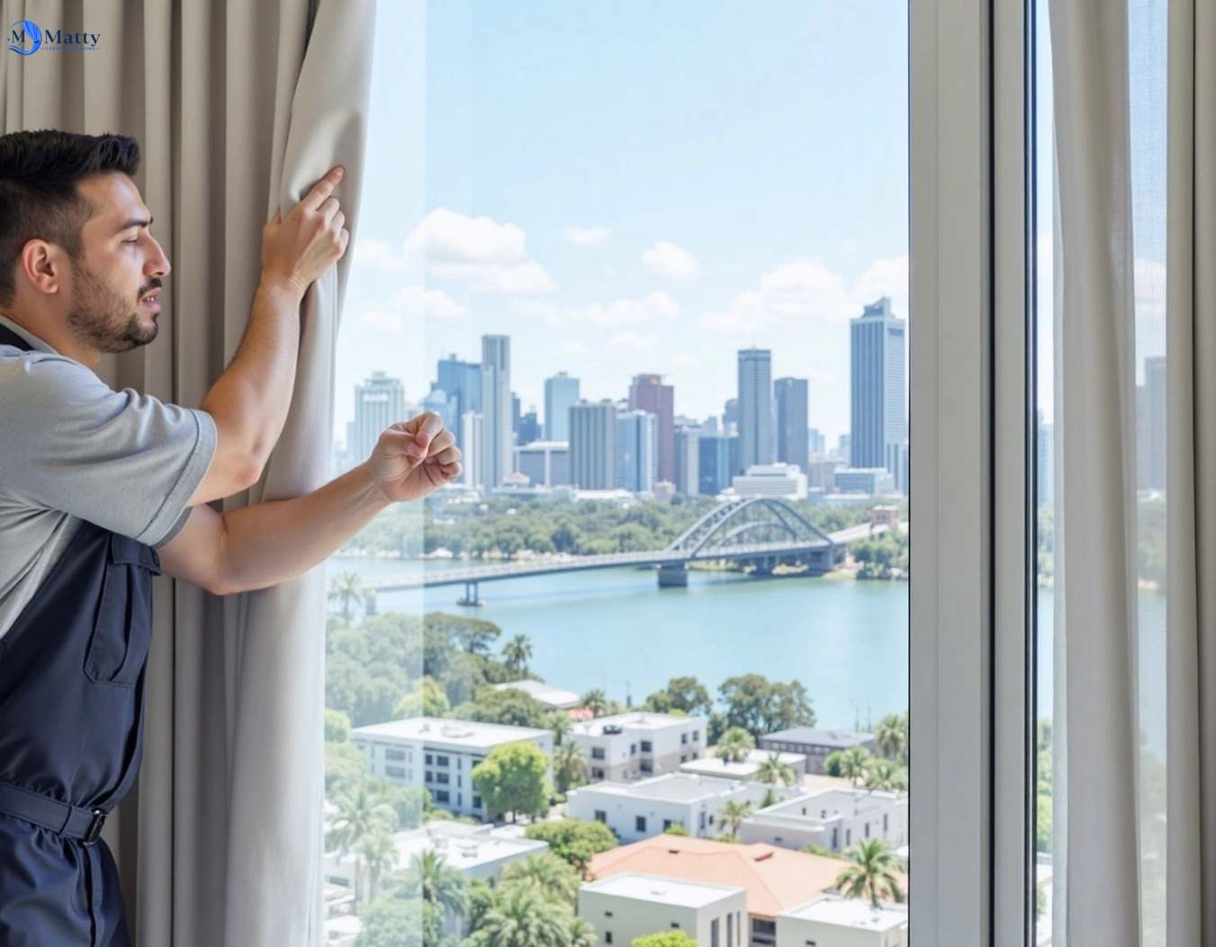 Professional curtain steam cleaning service flinders-view QLD by Matty Curtain Cleaning