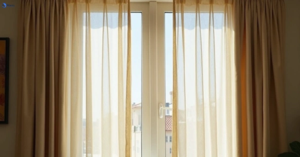Dusty and dull curtains in flinders-view before steam cleaning